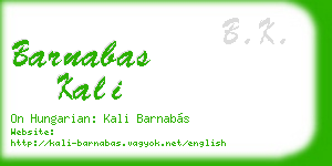 barnabas kali business card