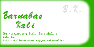 barnabas kali business card